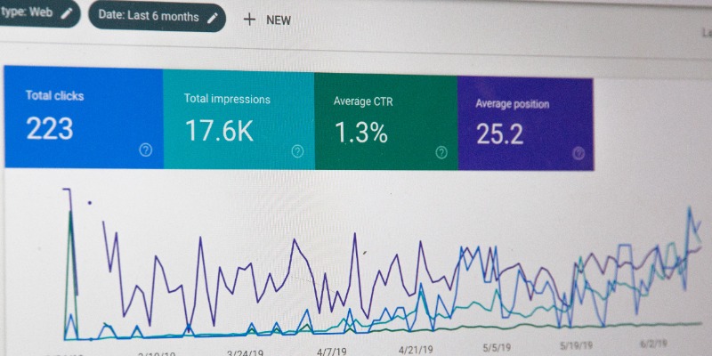 Website analytics on a computer screen